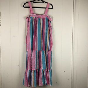 Lemlem by Liya Kebede Striped Tiered Midi Dress Small